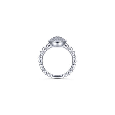 Gabriel & Co. White Sapphire Oval Bujukan Signet Ring