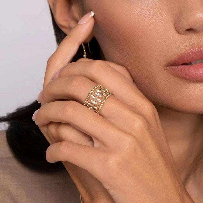 Gabriel & Co. Bujukan Beads Wide Band Ring