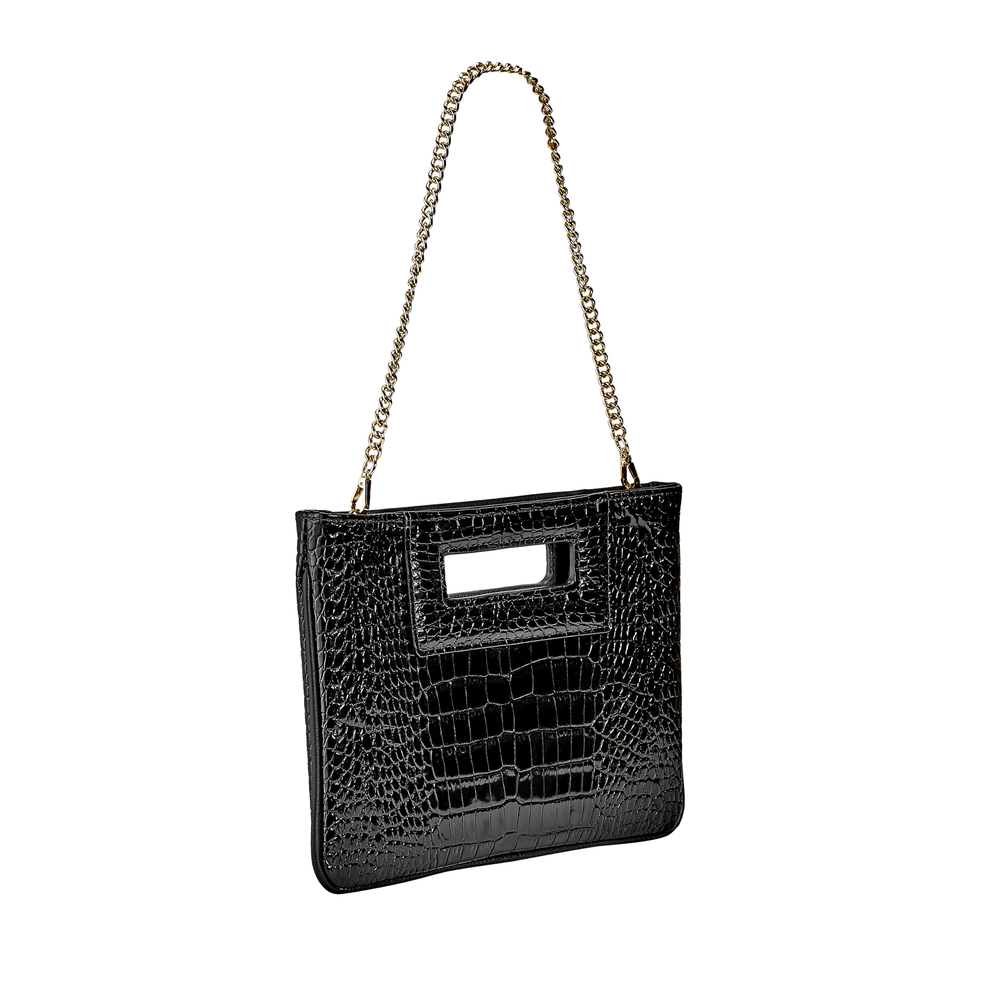 Gigi NY Willa Clutch in Embossed Croco Leather