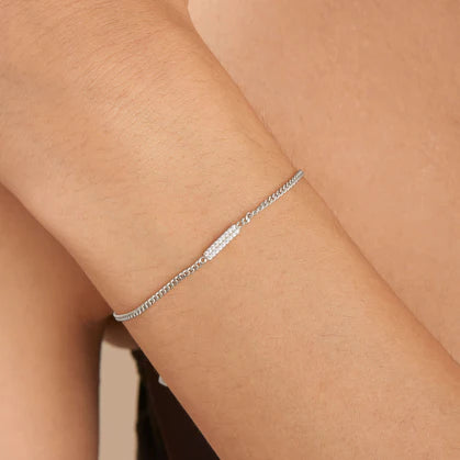 Silver Glam Bar Chain Bracelet