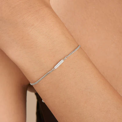 Silver Glam Bar Chain Bracelet