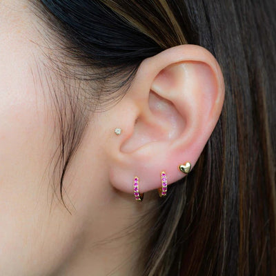 Ruby Small Huggie Hoops