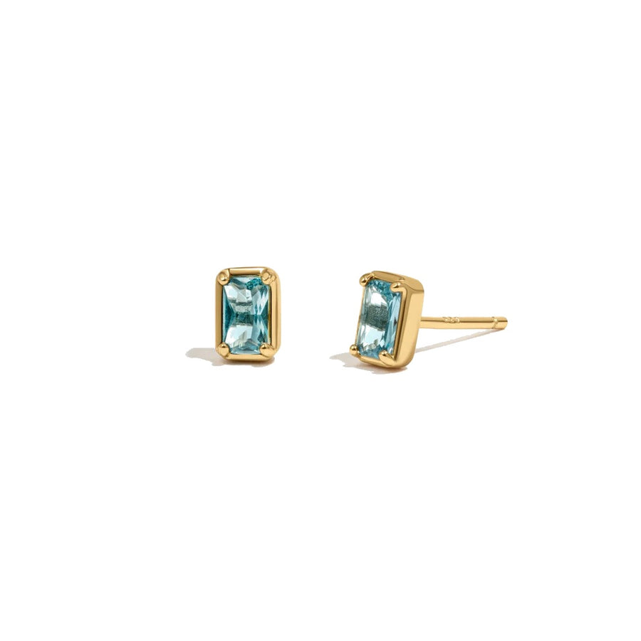 Aquamarine Baguette Stud Earrings