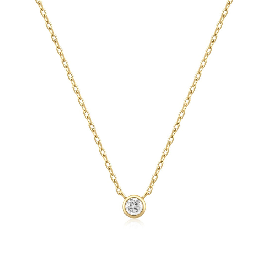 Bezel CZ Solitaire Necklace