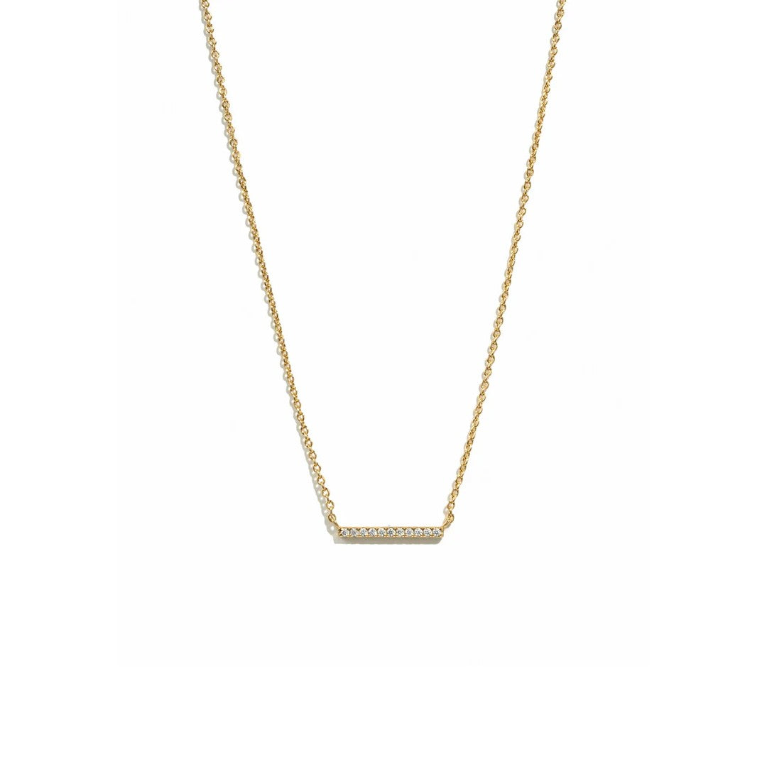 Dainty CZ Bar Necklace