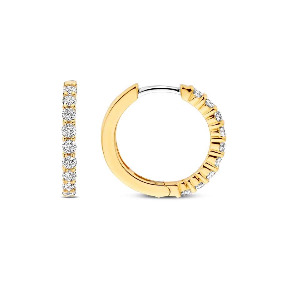 Ti Sento Milano 18mm Zirconia Gold Hoops