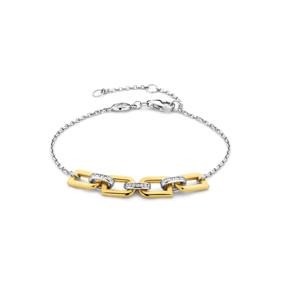 Ti Sento Milano Silver with Gold Links Bracelet