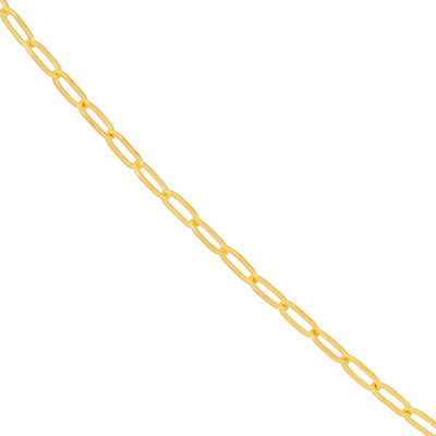 Paperclip 1.25mm Chain in Yellow Gold
