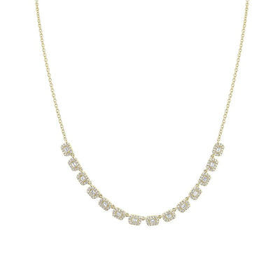 Shy Creation Diamond Baguette Necklace