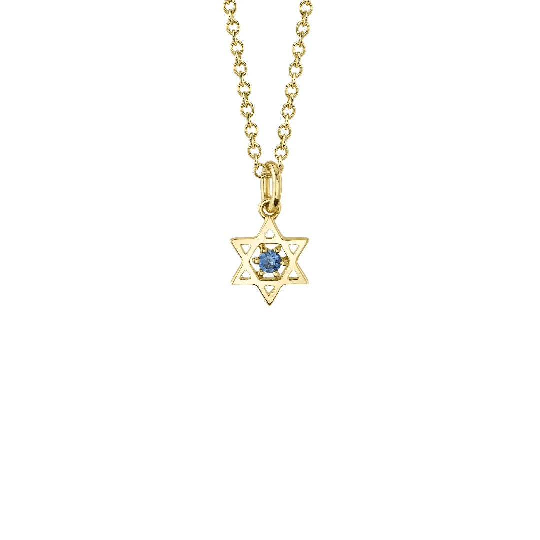 Shy Creation Sapphire Star of David Necklace