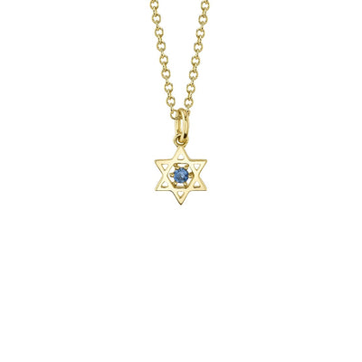 Shy Creation Sapphire Star of David Necklace