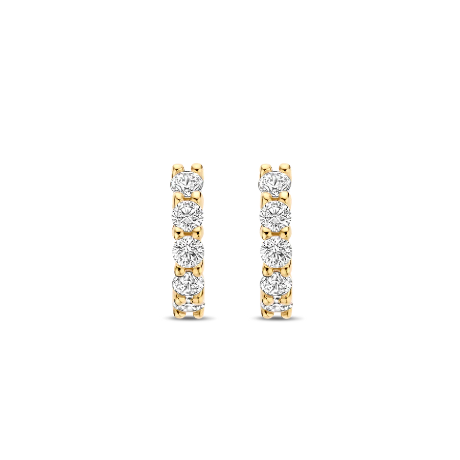 Ti Sento Milano 10mm Zirconia Gold Huggie Hoops