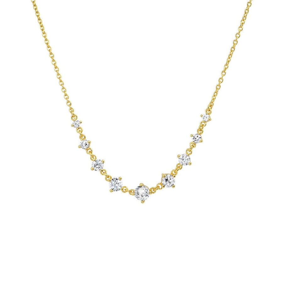 Graduated CZ Station Necklace