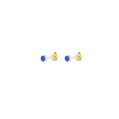 Mini Round Opal Stud Earrings