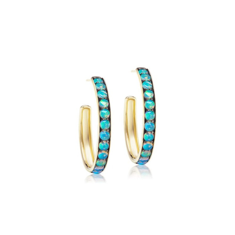 Jane Taylor 1" Hoops with Australian Opal
