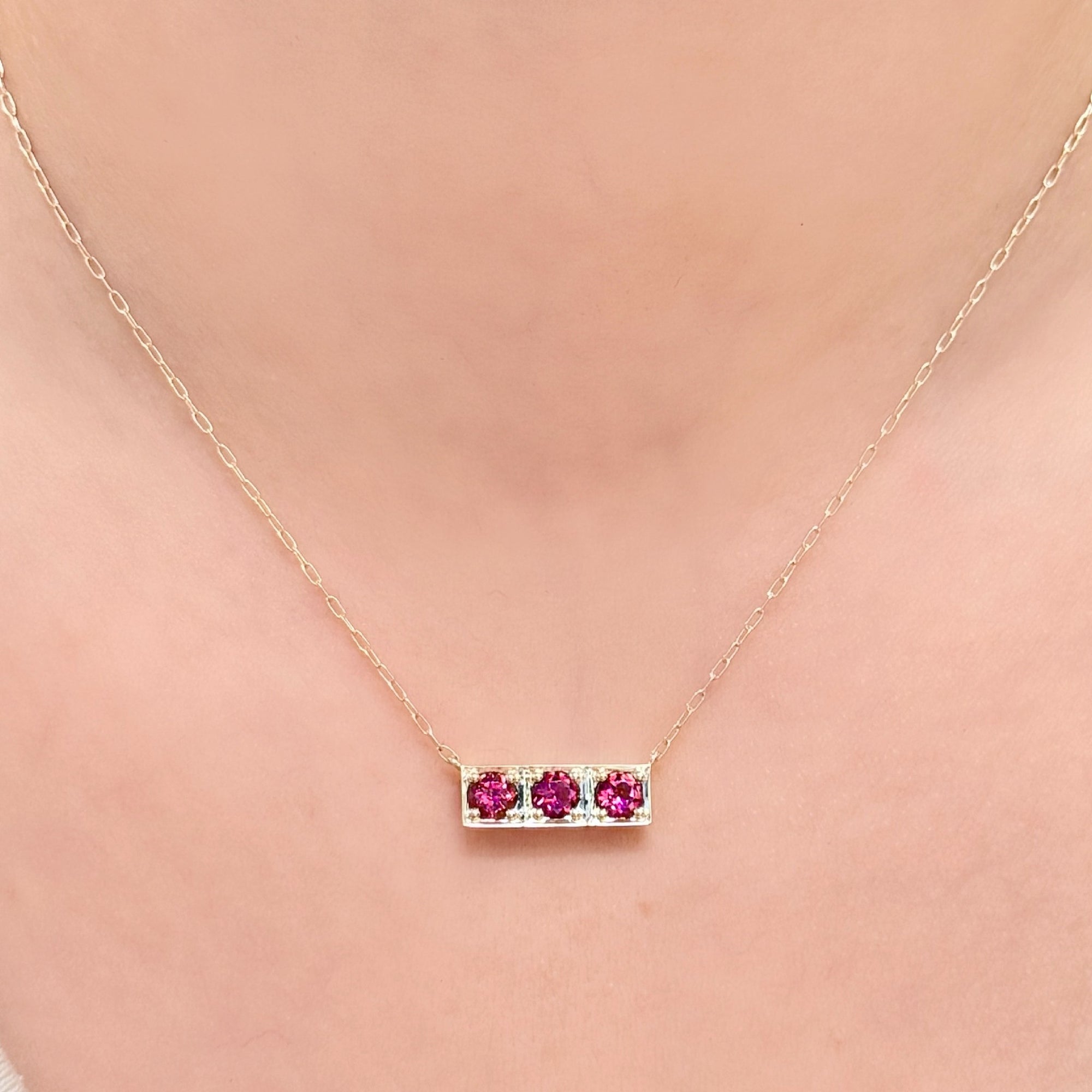 Jane Taylor Pink Tourmaline Cirque Bar Necklace