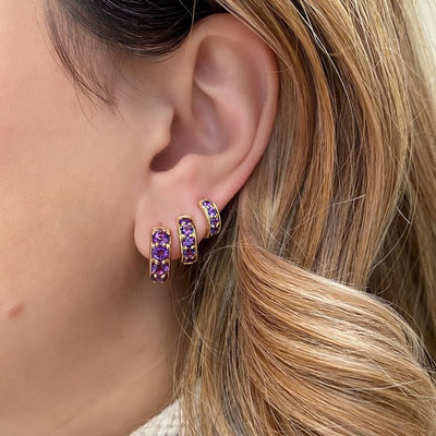 Jane Taylor Amethyst Cirque Chubby Hoops