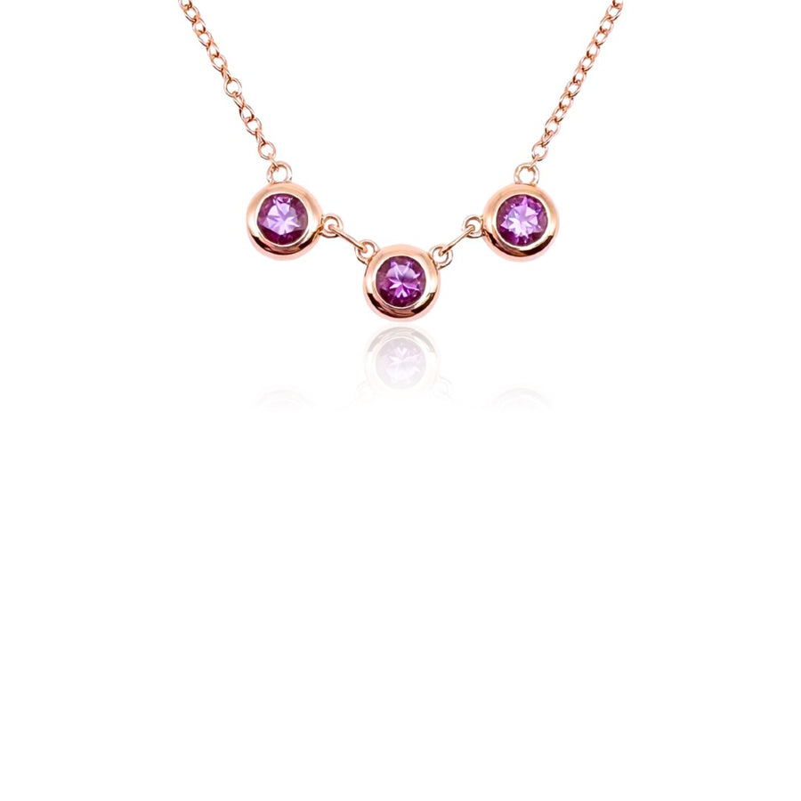 Jane Taylor Amethyst Triple Bezel Necklace