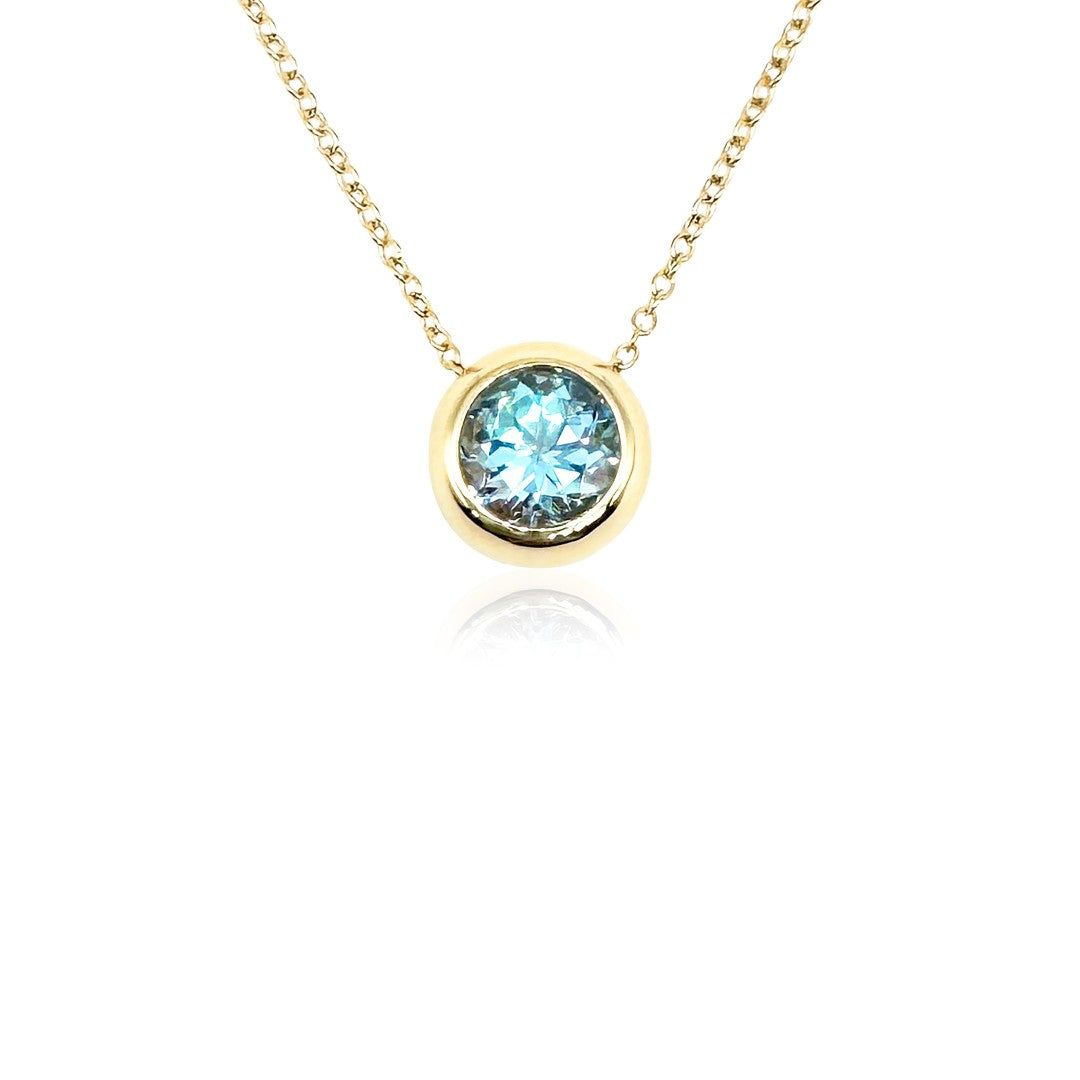 Jane Taylor Blue Topaz Chubby Bezel Necklace