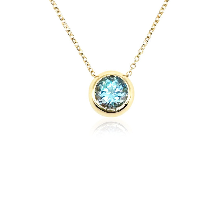 Jane Taylor Blue Topaz Chubby Bezel Necklace