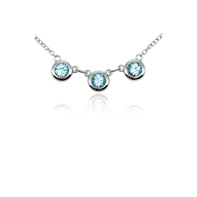 Jane Taylor Blue Topaz Triple Bezel Necklace