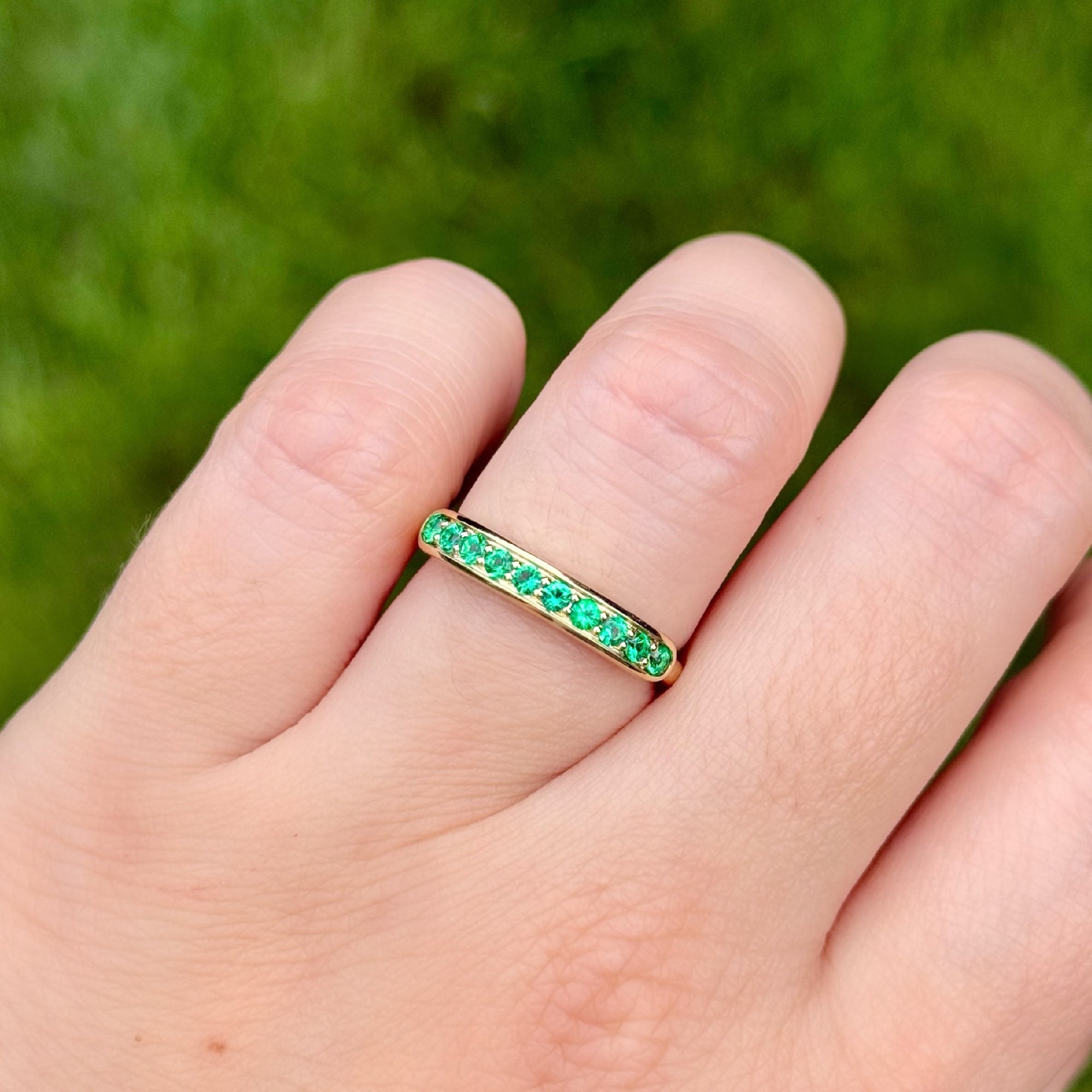 Jane Taylor Emerald Small Half Eternity Band