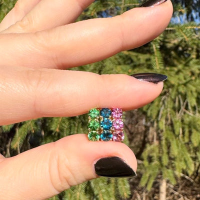 Jane Taylor 4mm Super Hugs Hoops in London Blue Topaz