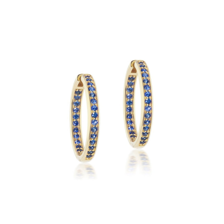 Jane Taylor Inside-Out Hoops with Blue Sapphire