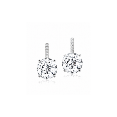 Jane Taylor White Topaz & Diamond Drop Earrings