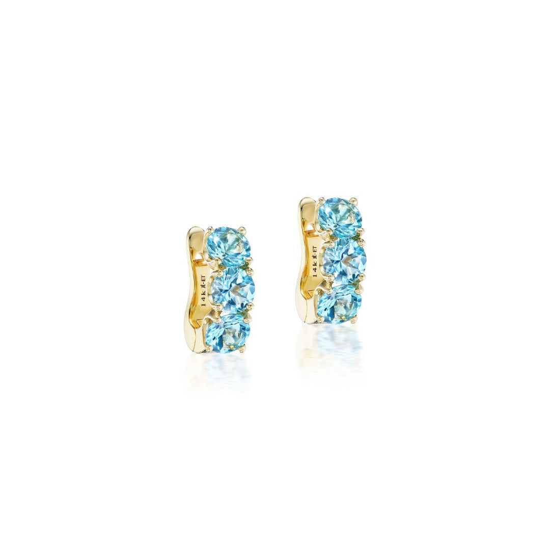 Jane Taylor 5mm Super Hugs Hoops in Sky Blue Topaz