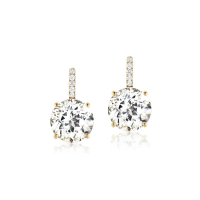 Jane Taylor White Topaz & Diamond Drop Earrings