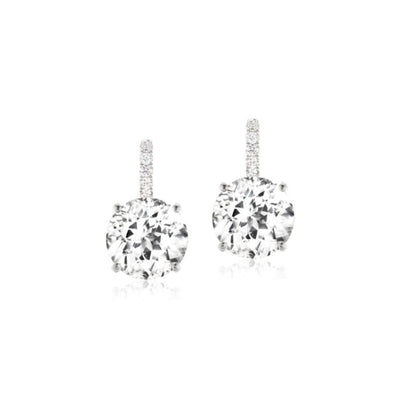 Jane Taylor White Topaz & Diamond Drop Earrings