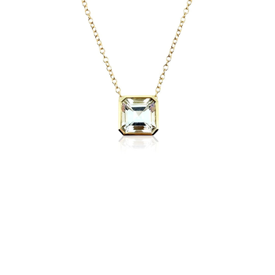 Jane Taylor White Topaz Octagon Bezel Necklace