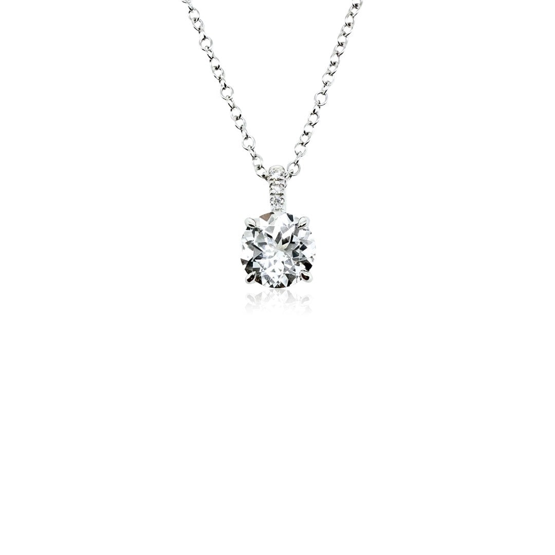 Jane Taylor White Topaz Solitaire Necklace