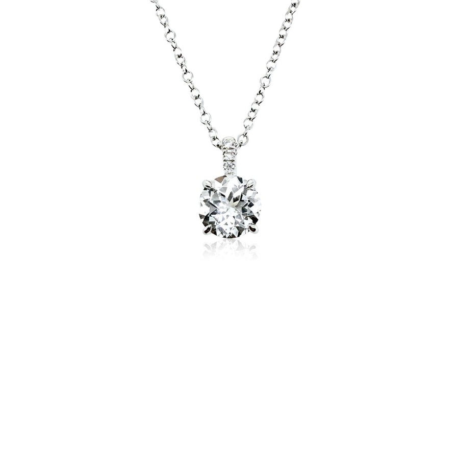 Jane Taylor White Topaz Solitaire Necklace