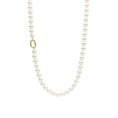 Ti Sento Milano White Pearl Necklace with Gold Clasp