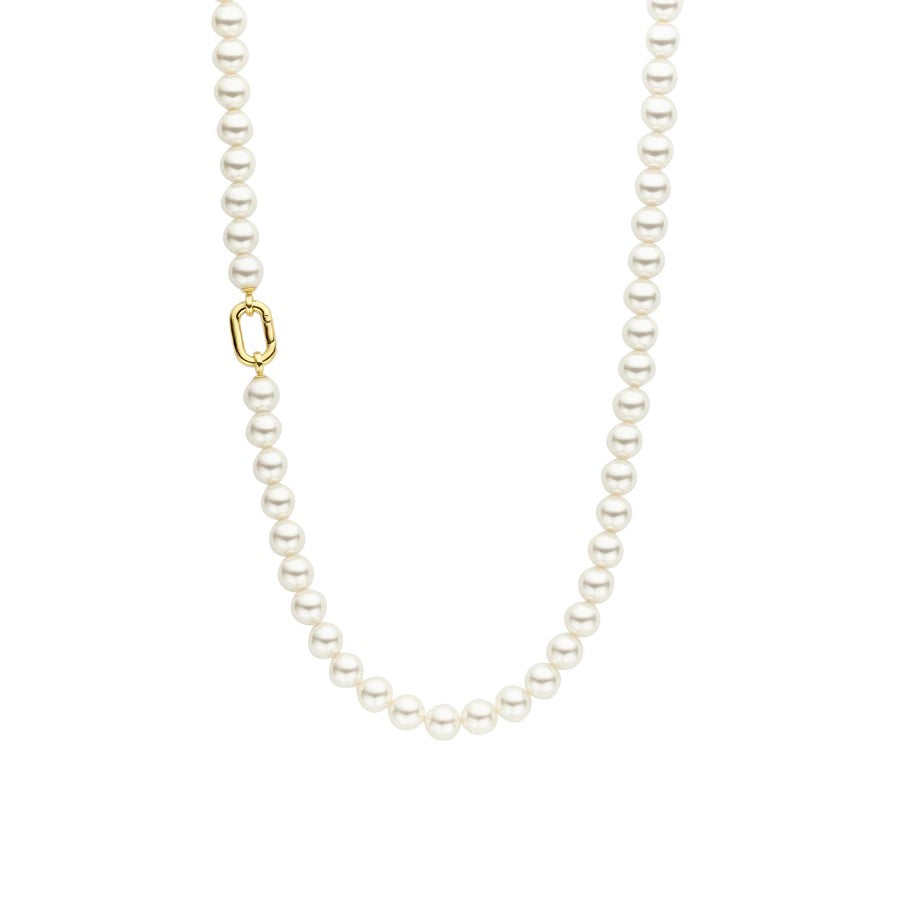 Ti Sento Milano White Pearl Necklace with Gold Clasp