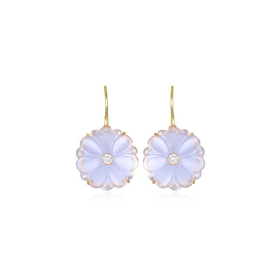 Light Purple Quartz Magnolia Earrings