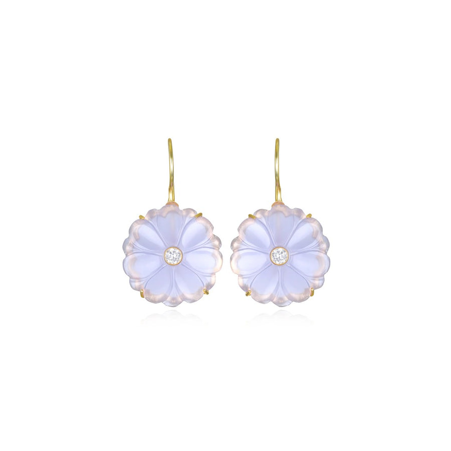 Light Purple Quartz Magnolia Earrings