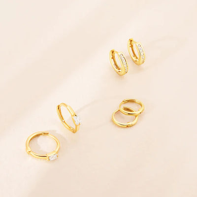 Baguette CZ Little Girl's Huggie Earrings