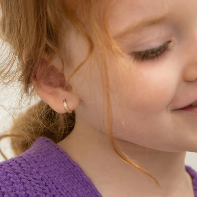 Cubic Zirconia Little Girl's Hoop Earrings