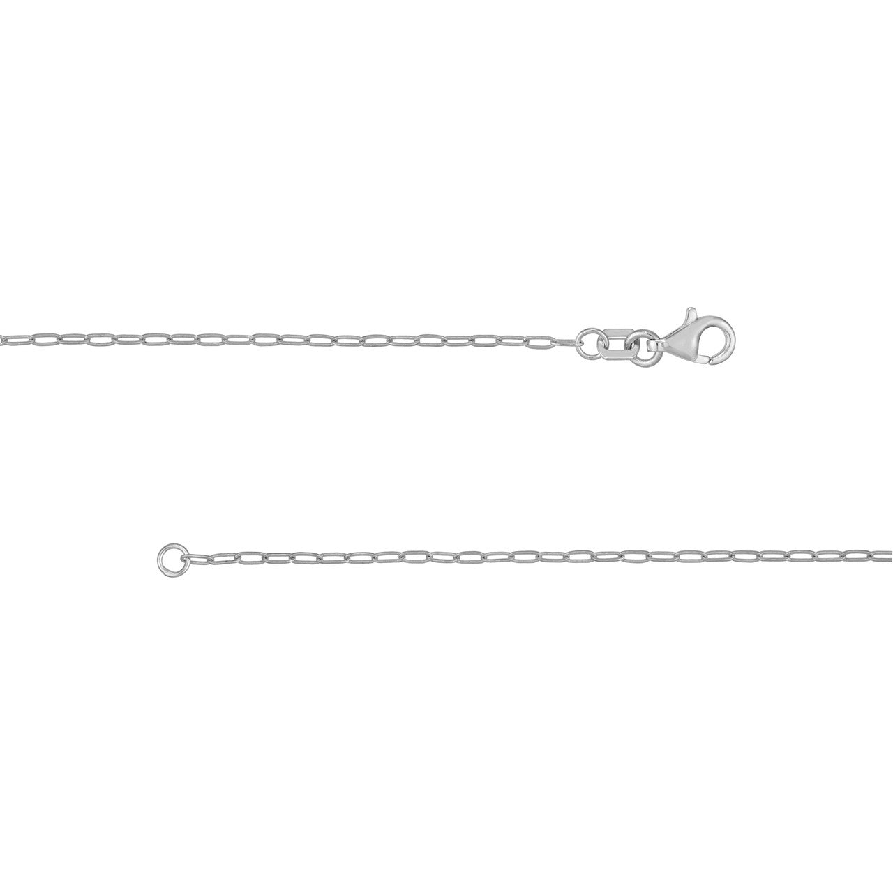 Paperclip 1.25mm Chain in White Gold