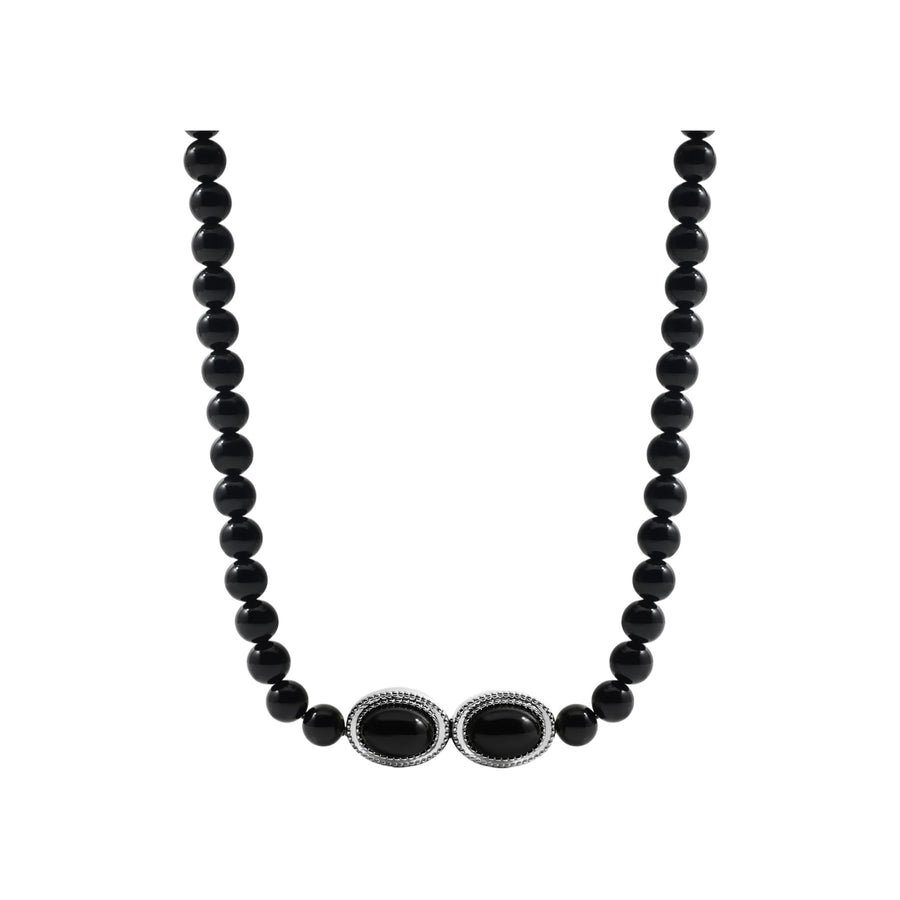 Luv AJ The Midnight Mesa Beaded Necklace in Silver