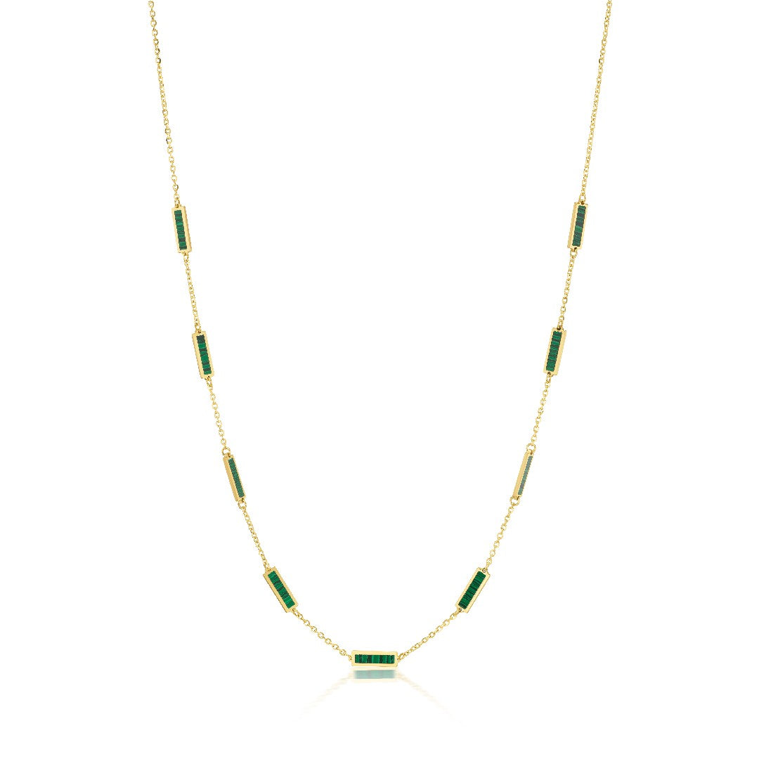 Tara Mikolay Malachite Inlay Bars Necklace