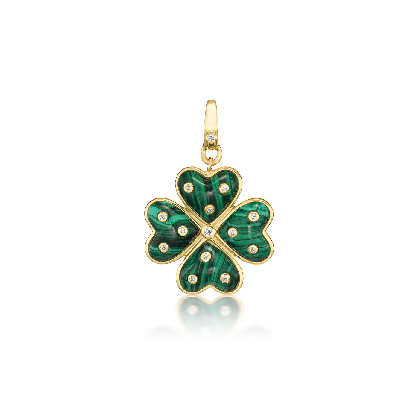 Tara Mikolay Malachite Clover Charm
