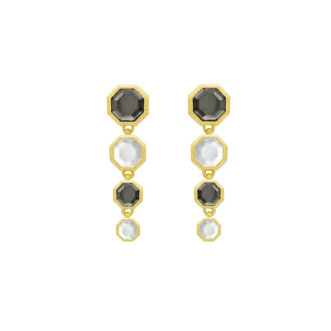 Marcia Moran Pyrite & Mother of Pearl Cascade Earrings