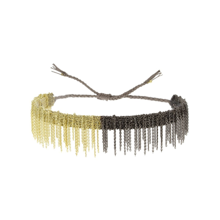 Marie Laure Chamorel Gold & Black Chain Fringe Bracelet N° 821