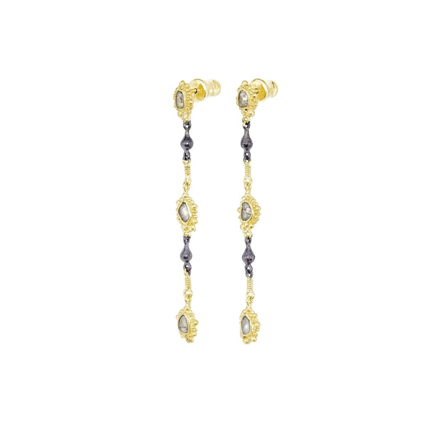 Marie Laure Chamorel Polki Diamond Linear Earrings N° 974