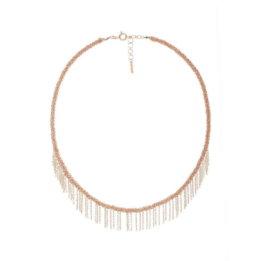 Marie Laure Chamorel Rose Gold Chain Fringe Necklace N° 942