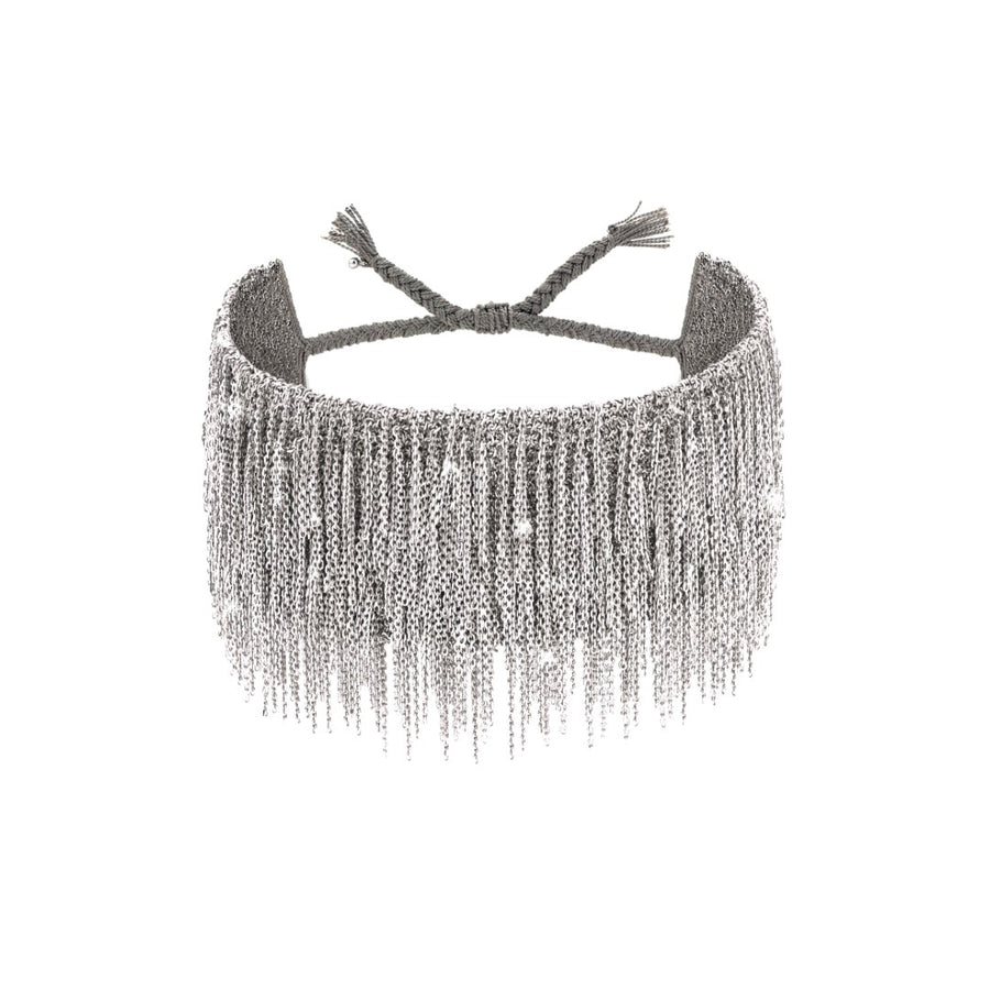 Marie Laure Chamorel Silver Chain Wide Fringe Bracelet N° 705